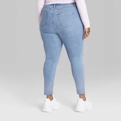 Women's Super-High Rise Distressed Skinny Jeans - Wild Fable™ Medium Wash 4 Women's Super-High Rise Distressed Skinny Jeans - Wild Fable™ Medium Wash - Image 2