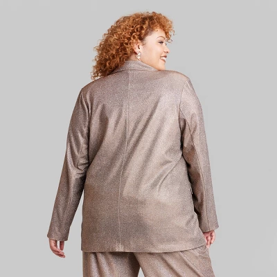 Women's Oversized Glitter Blazer - Wild Fable™ Copper 4 Women's Oversized Glitter Blazer - Wild Fable™ Copper - Image 2