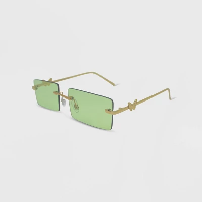 Women's Rimless Metal Rectangle Butterfly Sunglasses - Wild Fable™ Lime Green 3 Women's Rimless Metal Rectangle Butterfly Sunglasses - Wild Fable™ Lime Green