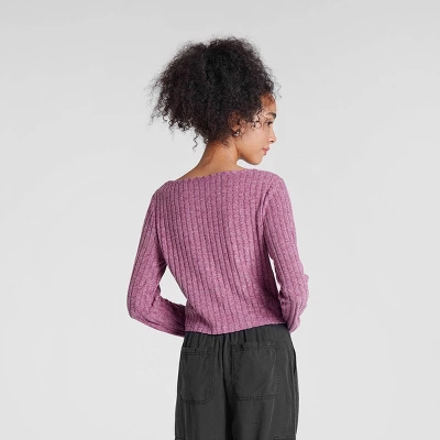 Women's Long Sleeve Rib-Knit Boat Neck Top - Wild Fable™ 3 Women's Long Sleeve Rib-Knit Boat Neck Top - Wild Fable™