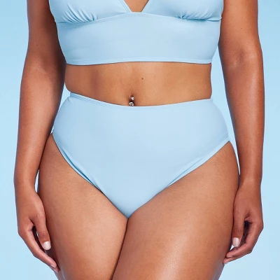 Women's High Leg Cheeky High Waist Bikini Bottom - Wild Fable™ Light Blue 5 Women's High Leg Cheeky High Waist Bikini Bottom - Wild Fable™ Light Blue - Image 3