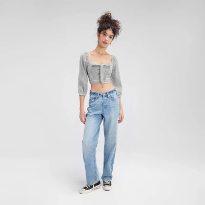 Women's Tie-Front Bubble Sleeve Top - Wild Fable™ 5 Women's Tie-Front Bubble Sleeve Top - Wild Fable™ - Image 3