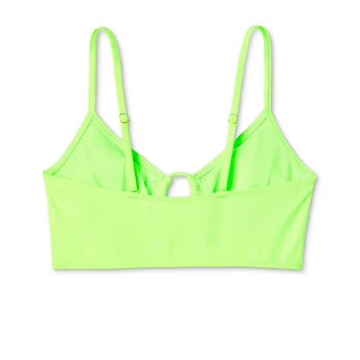 Women's Lace-Up Longline Bikini Top - Wild Fable™ Neon Green 8 Women's Lace-Up Longline Bikini Top - Wild Fable™ Neon Green - Image 6
