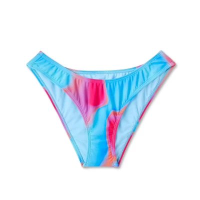 Women's High Leg Cheeky Bikini Bottom - Wild Fable™ Blue Marble Print 7 Women's High Leg Cheeky Bikini Bottom - Wild Fable™ Blue Marble Print - Image 5