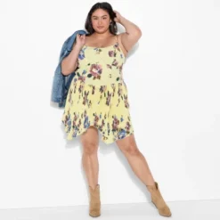 Women's Hankie Hem Mini A-Line Dress - Wild Fable™ Assorted Yellows Floral 9 Women's Hankie Hem Mini A-Line Dress - Wild Fable™ Assorted Yellows Floral -Wild Fable Shop GUEST 10e24af7 412d 46b7 ac9c 856542458199