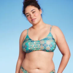 Women's Scoop Front Bralette Bikini Top - Wild Fable™ Blue Patchwork Print 12 Women's Scoop Front Bralette Bikini Top - Wild Fable™ Blue Patchwork Print -Wild Fable Shop GUEST 11825a43 6c35 40db bd42 35642f6d07aa