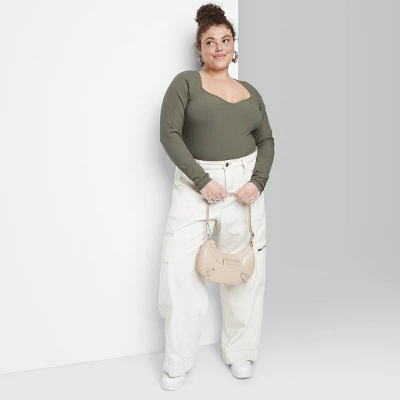 Women's Long Sleeve Sweetheart Neck Seamless Shirt - Wild Fable™ 6 Women's Long Sleeve Sweetheart Neck Seamless Shirt - Wild Fable™ - Image 5