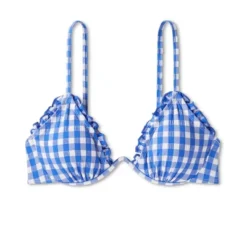 Women's Ruffle Trim Textured Underwire Bikini Top - Wild Fable™ Cobalt Blue Gingham Print 14 Women's Ruffle Trim Textured Underwire Bikini Top - Wild Fable™ Cobalt Blue Gingham Print -Wild Fable Shop GUEST 16a32617 90a3 4af8 907e 24bf39a9c34c