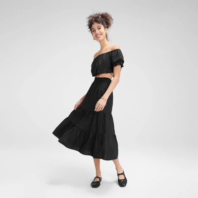 Women's Wide Shirred Waistband A-Line Skirt - Wild Fable™ 3 Women's Wide Shirred Waistband A-Line Skirt - Wild Fable™
