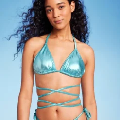 Women's Foil Triangle Bikini Top - Wild Fable™ Teal Green 10 Women's Foil Triangle Bikini Top - Wild Fable™ Teal Green -Wild Fable Shop GUEST 1bfb7970 5b23 4a6e 8867 f3291d375600