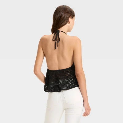 Women's Openwork Peplum Halter Pullover Sweater - Wild Fable™ 3 Women's Openwork Peplum Halter Pullover Sweater - Wild Fable™