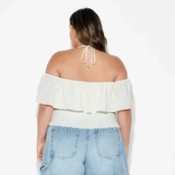 Women's Smocked Ruffle Sleeve Open-Neck Halter Top - Wild Fable™ Off-White 7 Women's Smocked Ruffle Sleeve Open-Neck Halter Top - Wild Fable™ Off-White -Wild Fable Shop GUEST 1cee6355 0948 48c4 8d90 3a2d7c508274