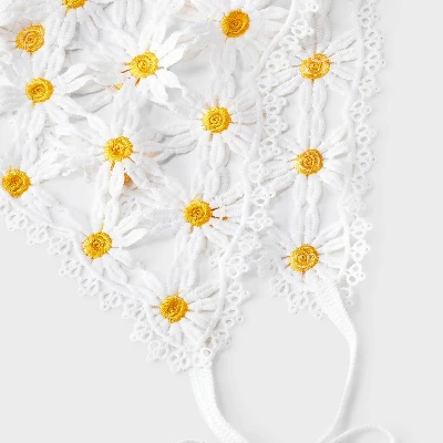 Daisy Knit Headscarf - Wild Fable™ White/Yellow 5 Daisy Knit Headscarf - Wild Fable™ White/Yellow - Image 3