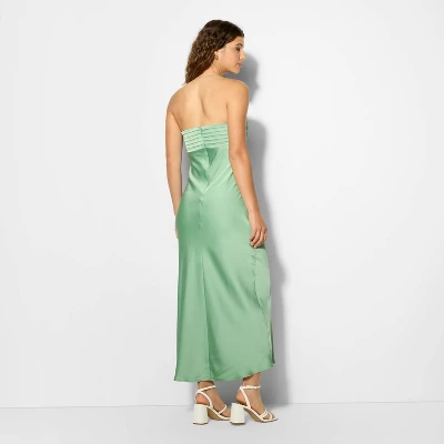 Women's Bias Cut Maxi A-Line Dress - Wild Fable™ Light Green 4 Women's Bias Cut Maxi A-Line Dress - Wild Fable™ Light Green - Image 2