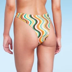 Women's Extra High Leg Ultra Cheeky Bikini Bottom - Wild Fable⢠Multi Striped