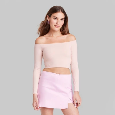 Women's Long Sleeve Off The Shoulder T-Shirt - Wild Fable™ 3 Women's Long Sleeve Off The Shoulder T-Shirt - Wild Fable™