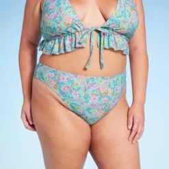 Women's Mid-Rise Cheeky High Leg Bikini Bottom - Wild Fable™ Green Floral Print 7 Women's Mid-Rise Cheeky High Leg Bikini Bottom - Wild Fable™ Green Floral Print -Wild Fable Shop GUEST 2f02cd0b c4a9 40e5 92c6 11776b1b0a7e
