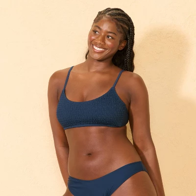 Women's Smocked Bralette Bikini Top - Wild Fable™ Navy 5 Women's Smocked Bralette Bikini Top - Wild Fable™ Navy - Image 3