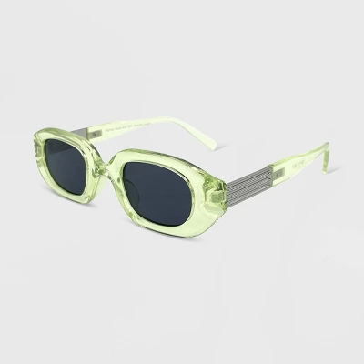 Women's Plastic Metal Combo Crystal Oval Sunglasses - Wild Fable™ Lime Green 3 Women's Plastic Metal Combo Crystal Oval Sunglasses - Wild Fable™ Lime Green