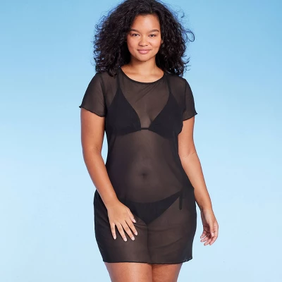 Women's Mesh Cover Up Short Sleeve Mini Dress - Wild Fable™ 4 Women's Mesh Cover Up Short Sleeve Mini Dress - Wild Fable™ - Image 2