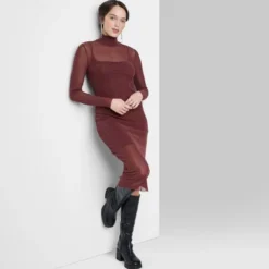 Women's Long Sleeve Lurex Mesh Midi Dress - Wild Fable™ Burgundy 9 Women's Long Sleeve Lurex Mesh Midi Dress - Wild Fable™ Burgundy -Wild Fable Shop GUEST 36e7ba09 20c1 46ec b025 9619c2988e0d