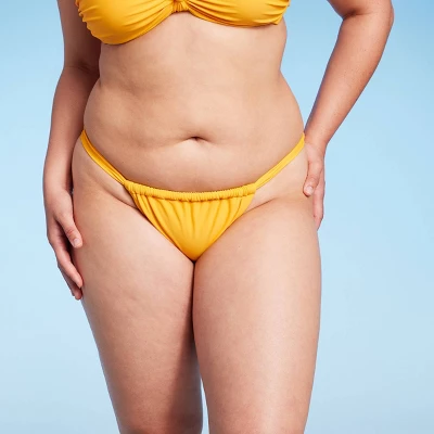 Women's Scarf Side Adjustable Coverage Bikini Bottom - Wild Fable™ Yellow 6 Women's Scarf Side Adjustable Coverage Bikini Bottom - Wild Fable™ Yellow - Image 4