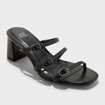 Women's Asterin Triple Buckle Heels With Memory Foam Insole - Wild Fable™ Black 6 Women's Asterin Triple Buckle Heels With Memory Foam Insole - Wild Fable™ Black - Image 4