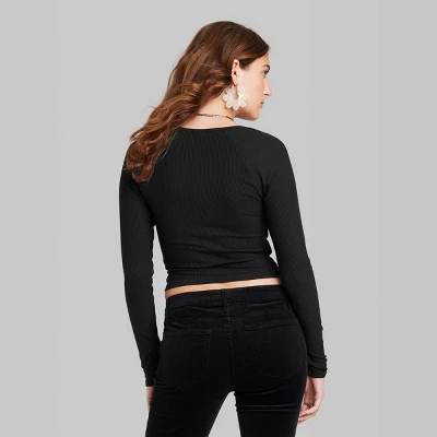 Women's Long Sleeve Sweetheart Neck Seamless Shirt - Wild Fable™ 3 Women's Long Sleeve Sweetheart Neck Seamless Shirt - Wild Fable™ - Image 2