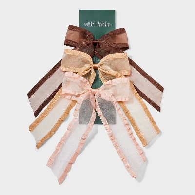 Organza Bow Pelican Hair Clip Set 3pc - Wild Fable™ Brown/Cream 3 Organza Bow Pelican Hair Clip Set 3pc - Wild Fable™ Brown/Cream