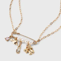 Pearl Pin With Heart And Bow Charm Necklace - Wild Fable™ Gold 7 Pearl Pin With Heart And Bow Charm Necklace - Wild Fable™ Gold -Wild Fable Shop GUEST 41020807 a34e 4904 8c18 211c09dc1a87