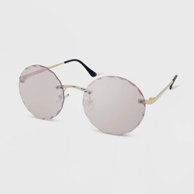 Women's Metal Rimless Beveled Mirror Round Sunglasses - Wild Fable™ Rose Gold 3 Women's Metal Rimless Beveled Mirror Round Sunglasses - Wild Fable™ Rose Gold