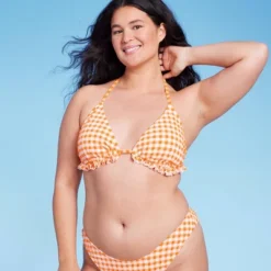 Women's Ruffle Detail Triangle Bikini Top - Wild Fable™ Orange Gingham 11 Women's Ruffle Detail Triangle Bikini Top - Wild Fable™ Orange Gingham -Wild Fable Shop GUEST 47c45c1e 57d4 4ee8 821c 9e91ccc1890a