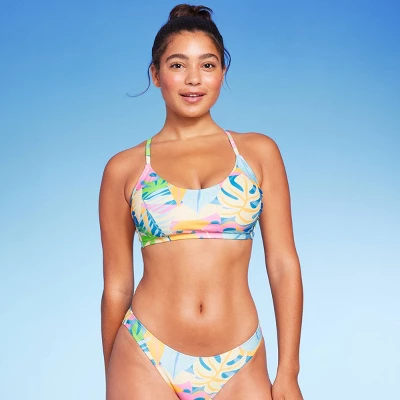 Women's Scoop Neck Bralette Bikini Top - Wild Fable™ Multi Tropical Print 10 Women's Scoop Neck Bralette Bikini Top - Wild Fable™ Multi Tropical Print - Image 8