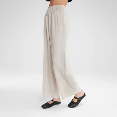 Women's Wide Shirred Waistband Straight Pants - Wild Fable™ 4 Women's Wide Shirred Waistband Straight Pants - Wild Fable™ - Image 2