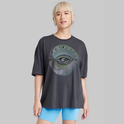 Women's Oversized Eye Graphic T-Shirt - Wild Fable™ Black 3 Women's Oversized Eye Graphic T-Shirt - Wild Fable™ Black