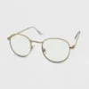 Women's Metal Round Blue Light Filtering Glasses - Wild Fable™ Gold