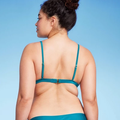 Women's Crochet Overlay Triangle Bikini Top - Wild Fable™ Blue 6 Women's Crochet Overlay Triangle Bikini Top - Wild Fable™ Blue - Image 4