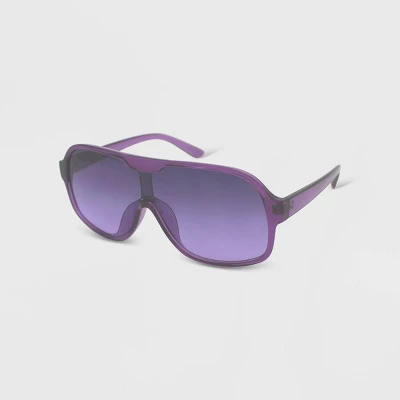 Women's Milky Plastic Oversized Shield Sunglasses - Wild Fable™ Purple 3 Women's Milky Plastic Oversized Shield Sunglasses - Wild Fable™ Purple