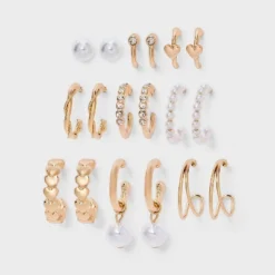 Heart And Pearl Earring Set 9pc - Wild Fable™ Gold 7 Heart And Pearl Earring Set 9pc - Wild Fable™ Gold -Wild Fable Shop GUEST 55479940 46ba 4e87 9397 52a394dc5672