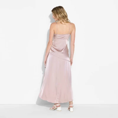 Women's Satin Asymmetrical Maxi A-Line Dress - Wild Fable™ 4 Women's Satin Asymmetrical Maxi A-Line Dress - Wild Fable™ - Image 2