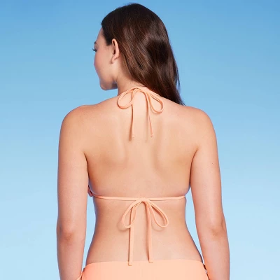 Women's Crochet Triangle Bikini Top - Wild Fable™ Peach 3 Women's Crochet Triangle Bikini Top - Wild Fable™ Peach