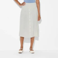 Women's Maxi Dropwaist Button-Front Skirt - Wild Fable⢠Off-White