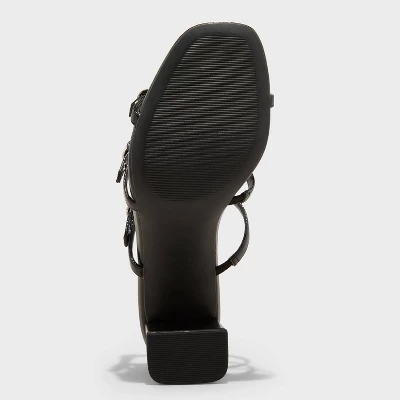 Women's Asterin Triple Buckle Heels With Memory Foam Insole - Wild Fable™ Black 5 Women's Asterin Triple Buckle Heels With Memory Foam Insole - Wild Fable™ Black - Image 3