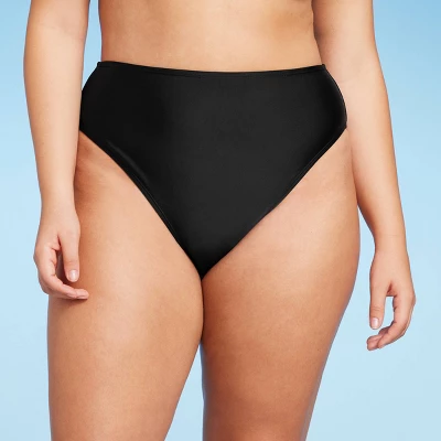 Women's High Leg Cheeky High Waist Bikini Bottom - Wild Fable™ Black 5 Women's High Leg Cheeky High Waist Bikini Bottom - Wild Fable™ Black - Image 3