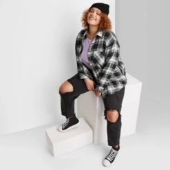 Women's Oversized Button-Down Flannel Shirt - Wild Fable™ Plaid -Wild Fable Shop GUEST 5b0b354b a6fe 44aa ba78 84478a46c3f2