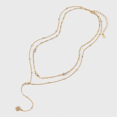 Star Charm Multi-Strand Necklace - Wild Fable™ Gold 4 Star Charm Multi-Strand Necklace - Wild Fable™ Gold - Image 2