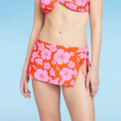 Women's Cinch Side Skirt Cover Up - Wild Fable™ Orange/Pink Tropical Print -Wild Fable Shop GUEST 61a722e9 5af5 4e19 88ba b77659b3be4e