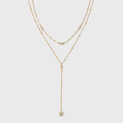 Star Charm Multi-Strand Necklace - Wild Fable™ Gold 6 Star Charm Multi-Strand Necklace - Wild Fable™ Gold - Image 4