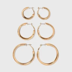 Wide Hoop Earring Set 3pc - Wild Fable™ Gold -Wild Fable Shop GUEST 685181b9 0d9e 4bce 8216 571a11562511