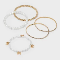 Beaded And Pearl Bow Charm Bracelet Set 5pc - Wild Fable™ Gold 9 Beaded And Pearl Bow Charm Bracelet Set 5pc - Wild Fable™ Gold -Wild Fable Shop GUEST 69495807 688c 4cf0 ace8 4c6cb52a8740